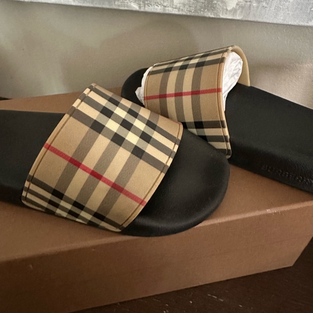 Women’s Burberry Check Slides